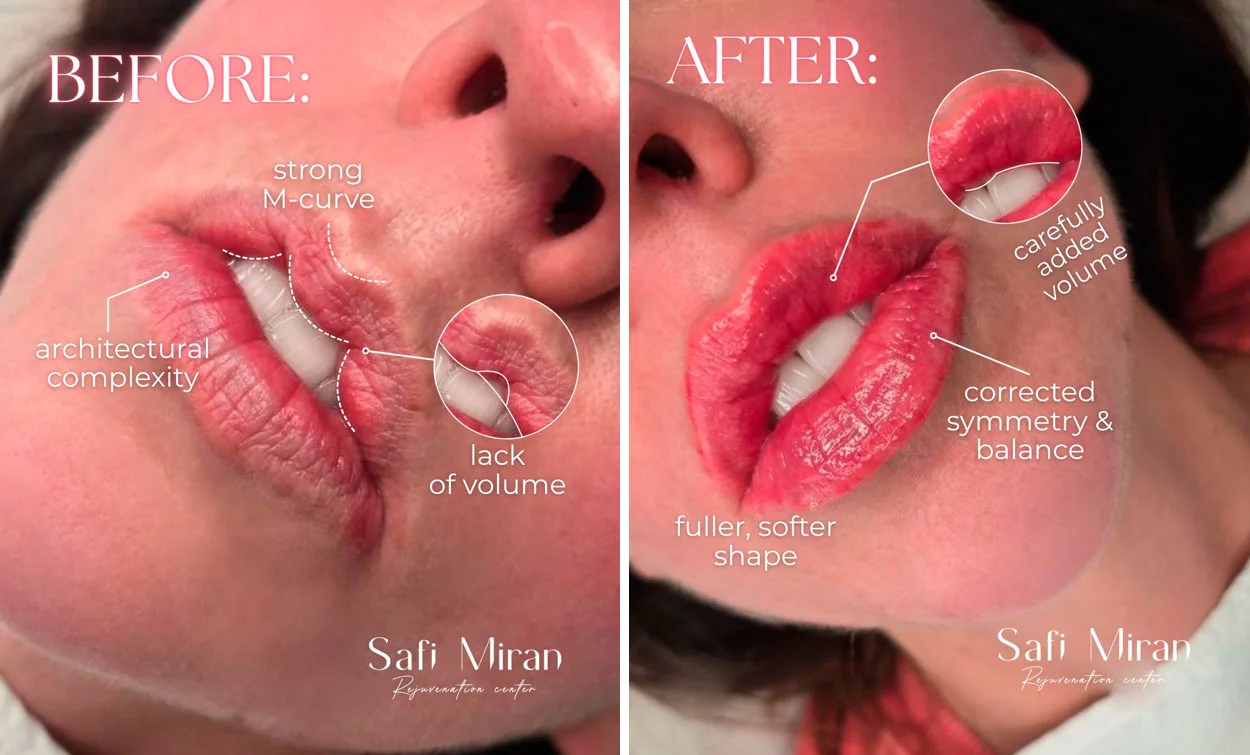 Juvederm lip filler before and after